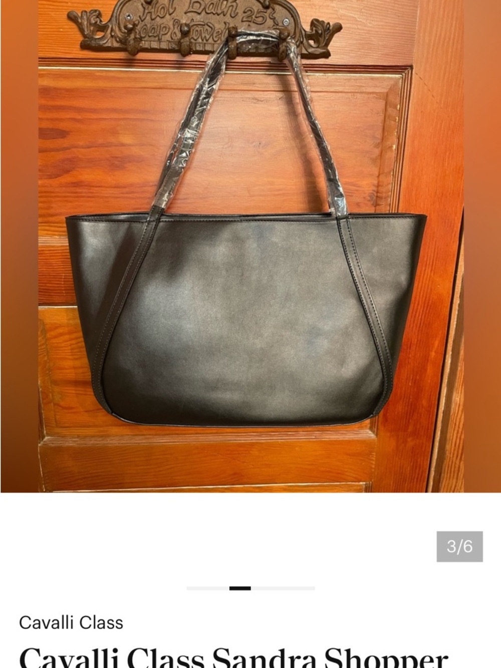 Cavalli Class Black Shopper Tote NWT - Picture 3 of 6